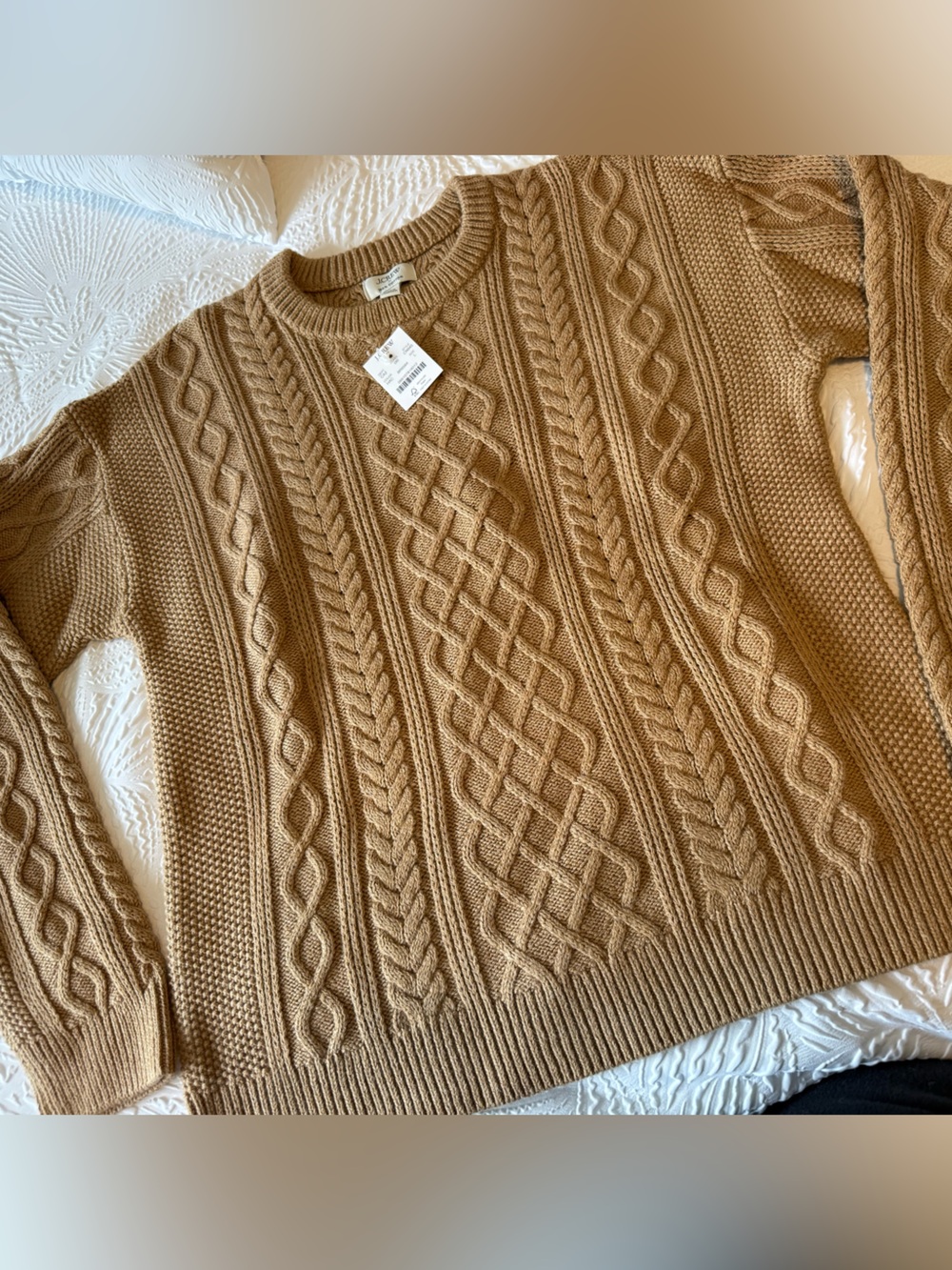 J. Crew Cable-Knit Crewneck Sweater - Camel NWT